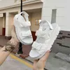 Echt lederen dames sandalen 5 cm platform hiel vrouw schoenontwerper sandalen Sandales zomer casual sandaalschoenen enkelriem zwart wit met doos