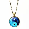 Pendant Necklaces Accessories Dragon Moon Yin Yang Tai Chi Time Gem Necklace European And American Sweaters Chain