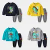 Completi di abbigliamento Set di vestiti per bambini Neonati Cartoon Dinasour O Collo Manica lunga Casual Sport Capispalla Pullover Felpe + Pantaloni 2 pezzi