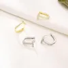 Hoop Huggie Fashion Joodly Bling Zirkon T -vorm Ronde Cirle oorbellen voor vrouwen Wit Crystal Earring Wedding Party Gifthoop