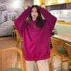 YvlVol Oversize Dragon Fruit Color Hooded Sweater Sweetshirts Dames Hoodies Pollovers 2021 Luie stijl Dent lange mouwen Tops T220726