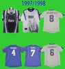 1997 1998 Camisas de futebol retrô do Real Madrid 97 98 camisas de futebol vintage camiseta clássica #7 RAUL R.CARLOS HIERRO REDONDO SUKER SEEDORF em casa, terceira qualidade superior