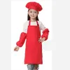 Child Apron Kids Sleeve Hat Pocket Kindergarten Kitchen Baking Painting Cooking Drink food Enfant Tablier Delantal print Y220426