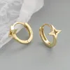 Hoop Huggie Orecchini Color Argento Piccoli Carino Semplice Quattro Stelle Punk Piercing Earing Per Le Donne Minimalista Gioielleria RegaliHoop