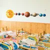 Sistema solare pianeta Adesivo murale 3D per camerette Sfondo decorazione murale carta da parati casa vivaio Adesivi murali 220607