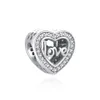 925 Sterling Silver Dangle Charm Heart Forever Frist My Mã