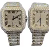 2022 Stijlvolle aangepaste hiphop luxe Dignls Steel Iced Out Diamonds VVS Watch5632470