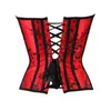 Bustiers Corsets Женщины красная цветочная вышивка переоборудована Corset Bustere Top Toist