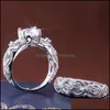 Anneaux De Mariage Bijoux Milangirl Romantique Évider Couple Deux Pièces Anneau De Fiançailles Anniversaire Cadeau Mâle Et Fem Dhxwl