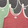 Fashion Stripe Knits Vest Women Breathable Crop Top Spring Summer Yoga Tops Sport Vests