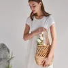 Summer New Large Capacity Hollow Shopping Bags Fashion Shoulder Bag Seaside Holiday Vegetable Basket Mesh Bag