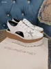 Stella Mccartney Sandali Vera Pelle Grana Legno Moda Donna Zeppa Piattaforma Scarpe con tacco a stella