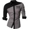 Jeansian Men's Casual Dress Shirts Fashion Desinger Stylish Long Sleeve Slim Fit Z020 White 220322