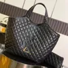 Sacs fourre-tout à grande capacité Socialite Diamond Lattice PU Cuir noir