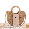 Evening Bags European And American Style Semicircular Straw Woven Bag Beach Crossbody Portable Hand-woven Leisure Fake Female BagEvening