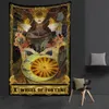 Tapissries Western Witch Tarot Card Mönster Filt Tapestry Wall Hanging Witchcraft Decor Moon Sun Flower Mandela DivinationTapes2589440