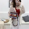 Mode kvinnor axelväska handväska etnisk stil tofs dekor hink crossbody väskor messenger väska 21 cm