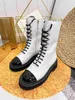 Luxo New Womens Knee Boots Snow 8 polegadas Knight Winter Fashion 100% Real Leather Lace-up Martin Sapatos Tamanho 35-42
