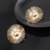 Stud Sunflower Metal Earrings for Women Earing Gold Color Alloy Big Earings Creative Geometric Jewelry Ukmocstud6736564