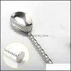 Spoons Flatware Kitchen Dining Bar Home Garden Stainless Steel Western Tableware Long Spoon Cocktail Drink Mixer Dhakk