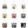 Sacs de soirée Mignon Panda Haute Qualité Pliable Style Classique Portable Sac À Main Corde Épaisse Fourre-Tout Linge Shopper Sac À Bandoulière Casual Femmes AnimalE