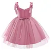 Summer Girl Tulle Dress Princess Party Tutu Fluffy Pearl Dress Kids Wedding Evening Gown Children Clothing Baby Clothes Vestidos 220707