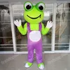 Costume de mascotte de grenouille d'Halloween, personnage de thème animé de dessin animé de haute qualité, taille adulte, costume de publicité extérieure de Noël