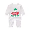 Heiße hochwertige Neugeborene Baby Rompers Girls und Boy Langarm Spring 100% Baumwollkleidung Brand Brief Druckkind Strampler Kinder Ourfits