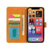 Casos de telefone de couro de lona para iPhone 14 13 Pro máximo 12 mini 11 xr x xs 8 7 mais 6 6s Folio Filp Wallet Tampa com cartões bolso