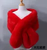 Kış Faux Fur Düğün Gelin Sargılar Sıcak Şallar Dış Giyim Kadın Ceketleri Balo Akşam Partisi 20 Renk Ücretsiz Boyut 65''x13 ''