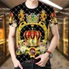 Tute da uomo Moda Stile cinese Animale Leone Costume Estate T-shirt a maniche corte Pantaloncini 2 Casual 3D Corona Stampa da uomo