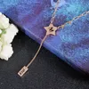 Good Lucky Initial M Star Pendant Halsband Luck Charm Tassel Halsband Smycken