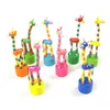 Toys for Baby Kids Wooden Push Up Jiggle Puppet Giraffe Finger Toys Assorted Animal Decorative