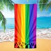 Drapeaux arc-en-ciel Gay Pride Serviette de plage LGBT Pride Parade Serviettes de bain Décor Pride Stuff pour Sports Travel Quick Dry