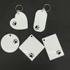 Sublimação em branco Chaveiro de madeira pingente de dupla face transferência de calor Pet Keychains Saco Decoração DIY Gift Keyring BBE13809