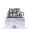 Tortenaufsatz mit individuellem Namen und Alter, alles Gute zum süßen Geburtstag, einzigartiges Geburtstagsgeschenk, personalisiertes Acryl-Gold-Silber-Geburtstagsparty-Dekor 220618