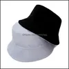 Berets Hats Caps Hats Scarves Gloves Fashion Accessories Black Solid Bucket Hat Two Side Wear Unisex Simple Bob Hip Hop Gorros Men Women