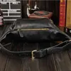 Vintage Brown Men midjepackar läder midja väskor Fanny Pack Belt Bag Travel Bestpåse Male Midjeväska MAN Telefon Väskor 220705