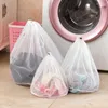 Naylon Drawstring Çamaşır Çantası Giyim Bakımı Yıkama İnce Örgü Çantalar Sütyen iç çamaşırı Koruyucu Ev Gadgets Araçları
