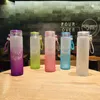 Stock Sublimation Water Bottle 500ml Frosted Glass Water Bottles Gradient Blank Tumbler Drink Ware Cups 2022