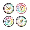 Orologi da parete Orologio per bambini Apprendimento del tempo educativo Sussidi didattici Giocattoli Cute Bright Color Girl Children Cartoon BedroomWall