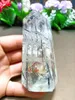 Decorative Objects & Figurines Natural Quartz Red Hair Crystal Obelisk Accompanying Wand Point Home Decor Pendant HealingDecorative