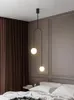 Pendellampor nordiskt sovrum sovande ljuskrona modern minimalistisk kreativ ljus lyx vardagsrum litet glasvenemang