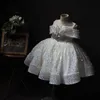 2022 Роскошные с блестками для девочек платья с серебряной пушистой пушистыми пушистыми пушистыми пушистыми цветами