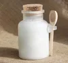 100pcs Empty 100g 200g 300g 500g ABS Plastic bath salt Bottle 200ml powder plastic-bottle with cork jar wood spoon SN4959