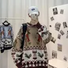 メンズセータークリスマスディアレットセーターメンズオネック漫画プリントジャージー秋冬の日本スタイルルーズ服醜いカーキブルーヒップホップスイア