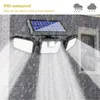 Outdoor wandlampen 6500K 70 LED's Solar Lamp Draaibaar 3 Hoofden Verstelbare IP65 Waterdicht 180 ° PIR Sensor Flood Security Light