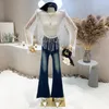 Dames truien dameskleding voor dames 2022 Zomerhand geweven onregelmatige losse breien met lange mouwen uitgehouwen korte blouse