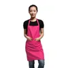 black color 63x70cm polyester ic design work apron kitchen apron with pocket couples apron Y220426