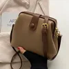 Retrô Mulheres Pequenas Bolsa de Couro Macio Sacos de Ombro Feminino Brown Crossbody Bags Designer Ladies Party Totes